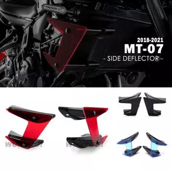 Аксессуары MT07 для Yamaha MT 07 2018-MT-07, детали мотоцикла, боковые спойлеры с прижимной силой, крылышки, обтекатели крыльев Blue 2021