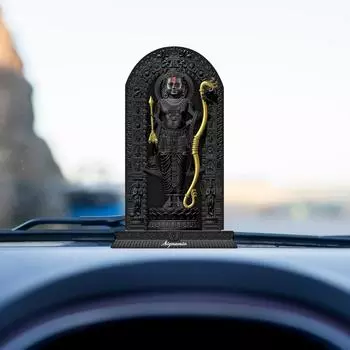 Ayodhya Ram Lalla Murti Statue for Car Dashboard, Featuring Elegant Black Car God Idol and Accessories, Ramlala Idol and Ram Murti Ayodhya Model чёрный
