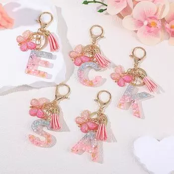 AZ Dreamy Sequin Letters Брелок для женщин Подвеска-бабочка с кисточками Инициал Брелок для кошелька Подвеска для сумок Амулеты Автомобильный брелок W