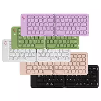 B023 Bluetooth складная универсальная мини-клавиатура для планшетов, телефонов и компьютеров - портативная и перезаряжаемая with stand белый