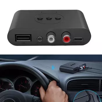 B21 RCA Bluetooth-совместимый 5.0 аудиоресивер 3.5 Aux NFC автомобильный U-диск USB музыкальный адаптер поддерживает усилитель мощности динамика