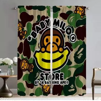 B-Milo Curtains for Bedroom Window Curtain for Room 2 Panel Shades Partition Home Interior Curtains Halloween Decoration Living W50xH70cmx2pcs-CL