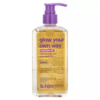 b.tan, Glow Your Own Way, Увлажненный AF, Гель для постепенного загара для лица и тела, 8 жидких унций (236 мл)