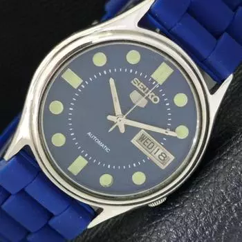 Б/У элегантные мужские часы SEIKO 5 JAPAN 7009A с автоподзаводом и синим циферблатом a427865-2 R1054-a427865