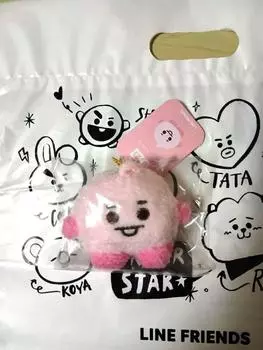 [Б/У] BT21 BABY талисман розовая цепочка с шариками SHOOKY SUGA