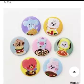 [Б/У] BT21 Вышитая жестяная коробка для значков