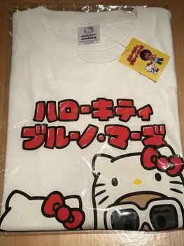 Б/у футболка Hello Kitty Bruno Mars размер XL белая