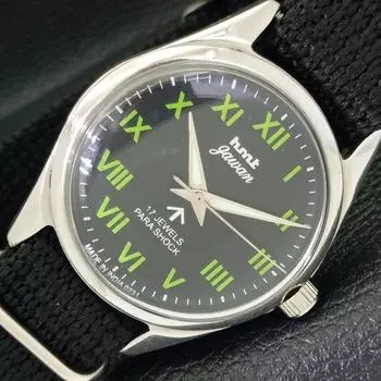 Б/У HMT JAWAN подлинные индийские мужские часы с ручным заводом и черным циферблатом a430092-2 R101-a430092