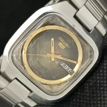 Б/У ЭЛЕГАНТНЫЕ МУЖСКИЕ ЧАСЫ SEIKO 5 JAPAN MENS AUTOMATIC 7019A ОРИГИНАЛЬНЫЙ ЦИФЕРБЛАТ a416149-2 R10621f-a416149