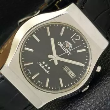 Б/У МУЖСКИЕ ЧАСЫ ORIENT AUTOMATIC 46941 JAPAN DAY&DATE С ЧЕРНЫМ ЦИФЕРБЛАТОМ A431493-2 R107-a431493