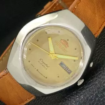 Б/у мужские часы ORIENT CRYSTAL AUTOMATIC 46941 Япония оригинальный циферблат a432877-2 R113-a432877