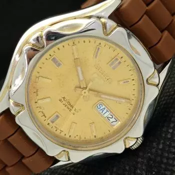 Б/у мужские часы SEIKO 5, старые, автоматические, с оригинальным циферблатом, произведенные в Японии, a416121-2 R10621f-a416121