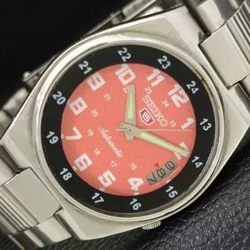 Б/у оригинальные старинные автоматические мужские часы SEIKO 5 с персиковым циферблатом a434941-2 R122-a434941