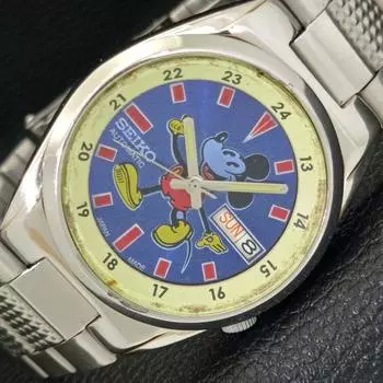 Б/у оригинальные винтажные часы SEIKO AUTOMATIC 7S26B из Японии мужские с синим циферблатом a433897-2 R119-a433897