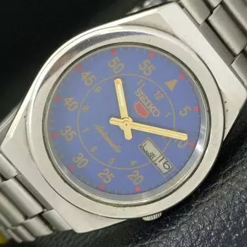 Б/У оригинальные винтажные часы SEIKO 5 с автоподзаводом из Японии мужские с синим циферблатом a433279-2 R115-a433279