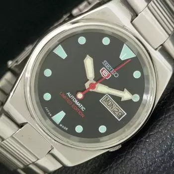 Б/У оригинальные винтажные мужские часы SEIKO 5 с автоподзаводом из Японии с черным циферблатом a433880-2 R119-a433880