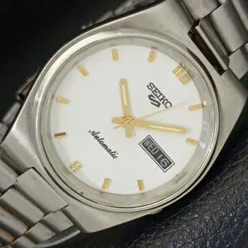 Б/У подлинные старинные автоматические мужские часы SEIKO 5 из Японии с белым циферблатом a433291-2 R115-a433291