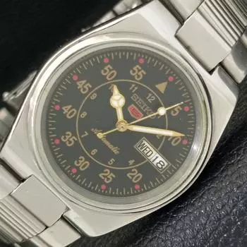 Б/У подлинные старинные автоматические мужские часы SEIKO 5 из Японии с черным циферблатом a433884-2 R119-a433884