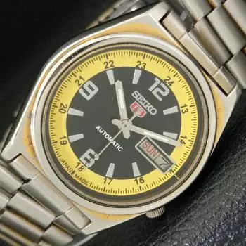 Б/У подлинные старинные автоматические мужские часы SEIKO 5 из Японии с черным циферблатом a433275-2 R115-a433275