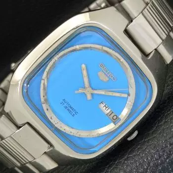 Б/У подлинные старинные автоматические мужские часы SEIKO 5 из Японии с небесно-голубым циферблатом a434306-2 R120-a434306