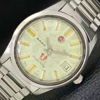 Б/у RADO AUTOMATIC PURPLE HORSE SWISS MENS DATE ORIGINAL DIAL WATCH a432188-2 R110-a432188