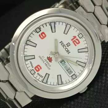 Б/У RICOH AUTOMATIC JAPAN МУЖСКИЕ ЧАСЫ ОВАЛЬНОЙ ФОРМЫ a309729-1 Sku587f-a309729