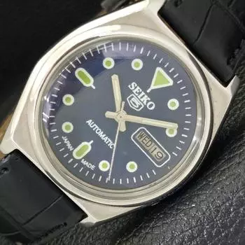 Б/У SEIKO 5 7019A МУЖСКИЕ ЧАСЫ С АВТОМАТИЧЕСКИМ ПОДЗАВОДОМ, СДЕЛАННЫЕ В ЯПОНИИ, С ГОЛУБЫМ ЦИФЕРБЛАТОМ, С ДНЕМ/ДАТОЙ a427856-2 R1054-a427856