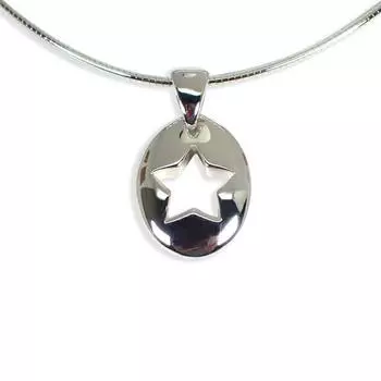 [Б/у] TIFFANY/Tiffany 925 Open Star Omega Chain Pendant [g330-51]