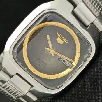 Б/у уникальные мужские часы SEIKO 5 старые автоматические 7019A Япония оригинальный циферблат a416144-2 R10621f-a416144
