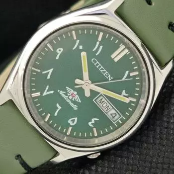 Б/У ВИНТАЖНЫЕ ЧАСЫ CITIZEN AUTOMATIC 8200 ЯПОНИЯ МУЖСКИЕ D/D АРАБСКИЕ ЗЕЛЕНЫЕ ЧАСЫ a310773-2 SKU589-a310773