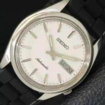 Б/У винтажные автоматические мужские часы SEIKO из Японии с белым циферблатом и указателем дня и даты a433248-2 R115-a433248