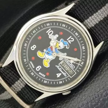 Б/у винтажные автоматические мужские часы SEIKO из Японии с рисунком черного цвета с циферблатом a433918-2 R119-a433918