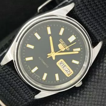 Б/У винтажные часы SEIKO 5 AUTOMATIC 6119C JAPAN MENS D/D BLACK WATCH 582-a306044-2 SKU582-a306044
