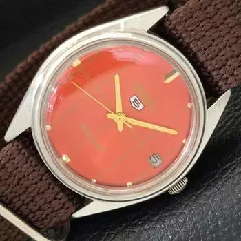 Б/У винтажные часы SEIKO 5 AUTOMATIC 7006A APAN мужские с красным циферблатом и датой a433605-2 R118-a433605