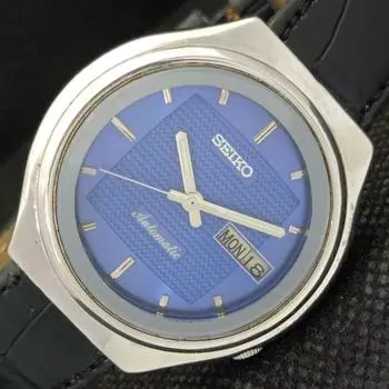 Б/У винтажные часы SEIKO 5 AUTOMATIC 7009A JAPAN MENS D/D BLUE WATCH 604-a314010-9 SKU604-a314010