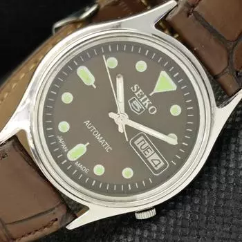 Б/У винтажные часы SEIKO 5 AUTOMATIC 7019A JAPAN MENS D/D BROWN 595a-a312347-2 SKU595a-a312347