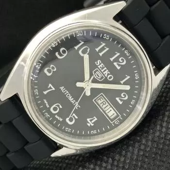 Б/У винтажные часы SEIKO 5 AUTOMATIC 6309A JAPAN MENS D/D BLACK WATCH 596-a312754-9 SKU596-a312754