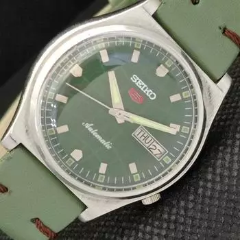 Б/У винтажные часы SEIKO 5 AUTOMATIC 7009A JAPAN MENS D/D GREEN WATCH 598-a313172-2 SKU598-a313172