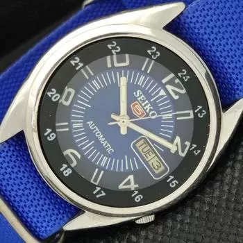 Б/У винтажные часы SEIKO 5 AUTOMATIC 7009A JAPAN MENS D/D BLUE WATCH 588a-a310140-9 SKU588a-a310140