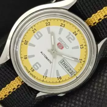 Б/У винтажные часы SEIKO 5 AUTOMATIC 6309A JAPAN MENS D/D WHITE WATCH 608d-a315642-9 SKU608d-a315642