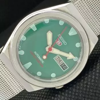 Б/У винтажные часы SEIKO 5 AUTOMATIC 7019A JAPAN MENS D/D GREEN 602-a313585-2 SKU602-a313585