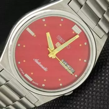 Б/У винтажные часы SEIKO 5 AUTOMATIC 7019A JAPAN MENS D/D RED 621c-a415317-2 SKU621c-a415317