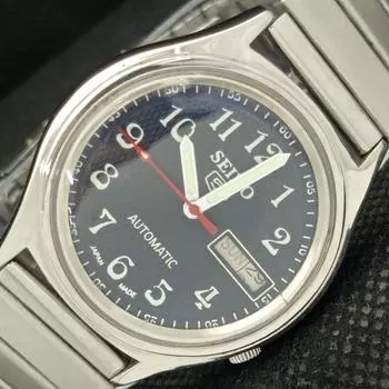 Б/У винтажные часы SEIKO 5 AUTOMATIC 7006A JAPAN MENS D/D BLUE WATCH 621b-a413554-2 SKU621b-a413554