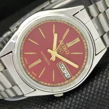 Б/У винтажные часы SEIKO 5 AUTOMATIC 7S26A JAPAN MENS D/D RED 596-a312821-9 SKU596-a312821