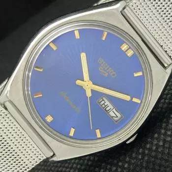 Б/У винтажные часы SEIKO 5 AUTOMATIC 6309A JAPAN MENS D/D BLUE WATCH 608i-a316877-9 SKU608i-a316877