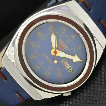 Б/У винтажные часы SEIKO 5 AUTOMATIC 7009A JAPAN MENS D/D BLUE WATCH 594a-a311689-2 SKU594a-a311689