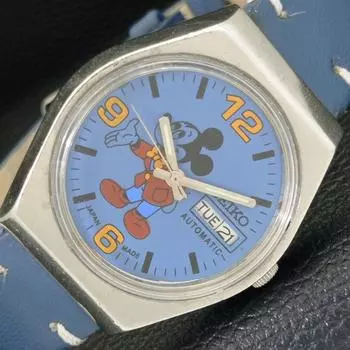 Б/У винтажные часы SEIKO AUTOMATIC 6309A из Японии мужские с синим циферблатом и рисунком a433909-2 R119-a433909