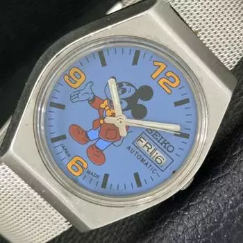 Б/У винтажные часы SEIKO AUTOMATIC 6319A из Японии мужские с синим циферблатом и рисунком a433902-2 R119-a433902