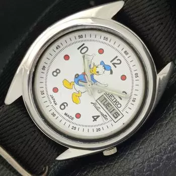 Б/У винтажные часы SEIKO AUTOMATIC 7009A из Японии мужские с рисунком на белом циферблате a433919-2 R119-a433919