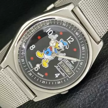 Б/У винтажные часы SEIKO AUTOMATIC 7009A из Японии мужские с рисунком черного цвета на циферблате a433904-2 R119-a433904